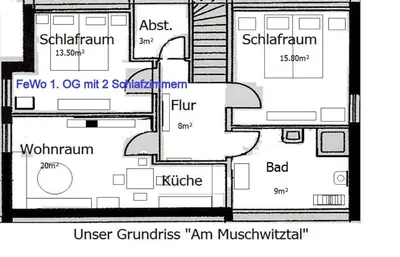 Grundriss der Unterkunft Ferienwohnung 