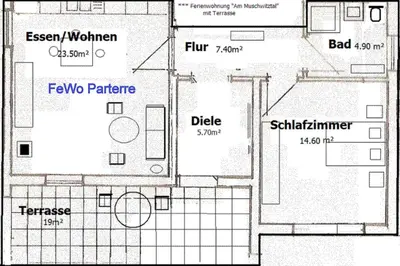 Grundriss der Unterkunft Ferienwohnung 