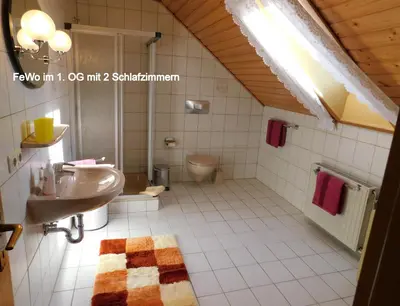 Ein Badezimmer in der Unterkunft Ferienwohnung 
