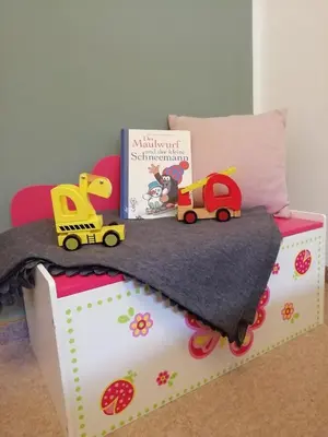 Ein Bett oder Betten in einem Zimmer der Unterkunft Ferienwohnung Familie Leupold
