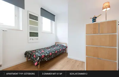 Ein Bett oder Betten in einem Zimmer der Unterkunft HEJ Apartments Bayreuth