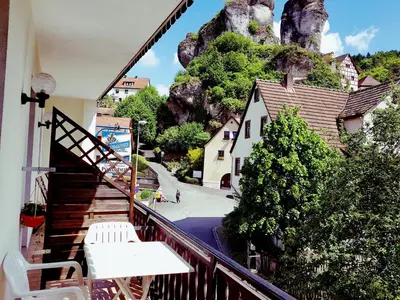 Ein Balkon oder eine Terrasse in der Unterkunft Pension-Puttlachtal