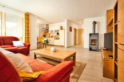 Ein Sitzbereich in der Unterkunft Ferienhaus am Johannesbuhl