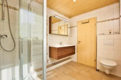 Ein Badezimmer in der Unterkunft Ferienhaus am Johannesbuhl