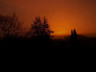 Blick auf den Sonnenuntergang/Sonnenaufgang von der Pension aus oder aus der Nähe