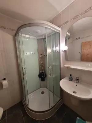 Ein Badezimmer in der Unterkunft Pension Fuchsbau