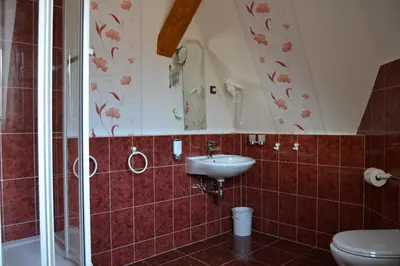 Ein Badezimmer in der Unterkunft Pension Arietta