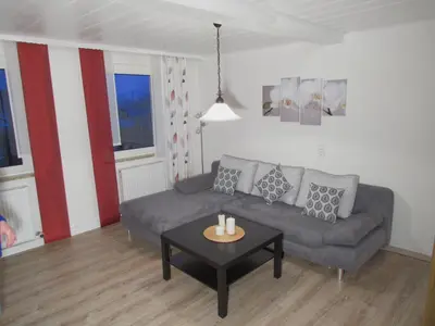 Ein Sitzbereich in der Unterkunft Ferienwohnung 