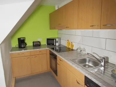 Küche/Küchenzeile in der Unterkunft Ferienwohnung 