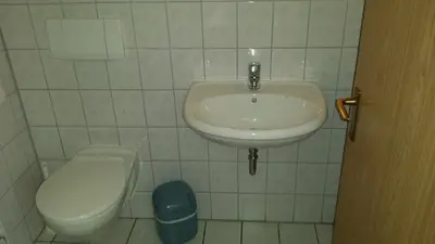 Ein Badezimmer in der Unterkunft Am Mühlteich