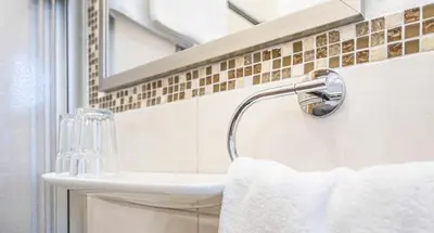 Ein Badezimmer in der Unterkunft Weisses Rössl
