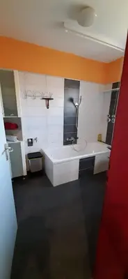 Ein Badezimmer in der Unterkunft Gästehaus am Steinwald