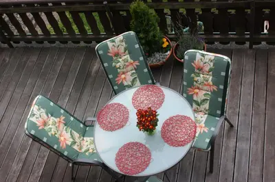 Ein Balkon oder eine Terrasse in der Unterkunft Apartment Engelstädter