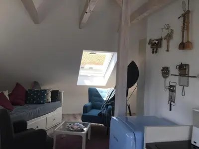 Ein Sitzbereich in der Unterkunft Apartment Götterdämmerung