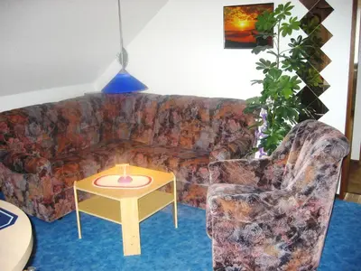Ein Sitzbereich in der Unterkunft Ferienwohnungen Haus Waltraud