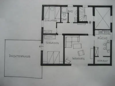 Grundriss der Unterkunft Ferienwohnung Wölfel