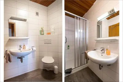 Ein Badezimmer in der Unterkunft Ferienhof Obertennersreuth