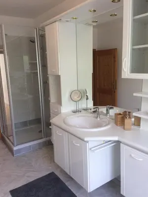 Ein Badezimmer in der Unterkunft Ferienwohnung Im Grünen