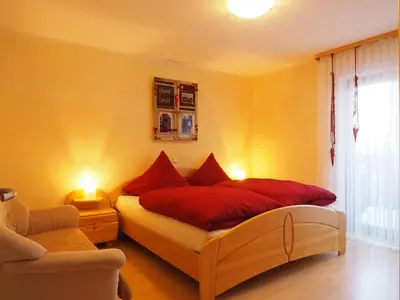 Ein Sitzbereich in der Unterkunft Ferienwohnung Herbst