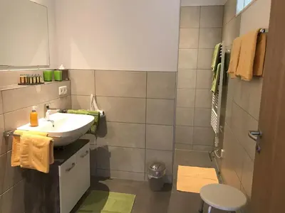 Ein Badezimmer in der Unterkunft Appartementhaus Angelika