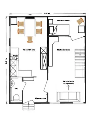 Grundriss der Unterkunft Ferienwohnung Langenstadt