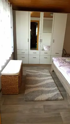 Ein Bett oder Betten in einem Zimmer der Unterkunft Ferienhaus Am Becherberg