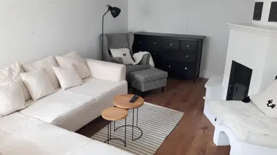 Ein Sitzbereich in der Unterkunft Ferienhaus im Fichtelgebirge
