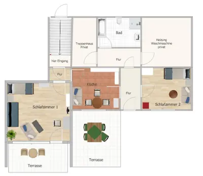 Grundriss der Unterkunft Ferienwohnung Arnold