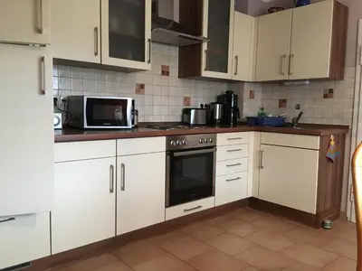 Küche/Küchenzeile in der Unterkunft Ferienwohnung Arnold