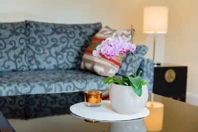 Ein Sitzbereich in der Unterkunft Villa Sternkopf Suiten Rittersgrün