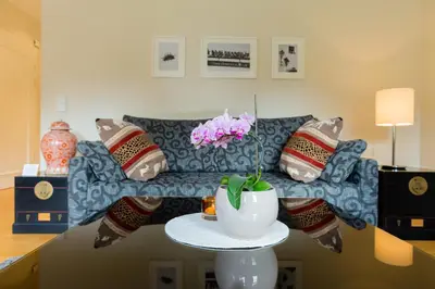 Ein Sitzbereich in der Unterkunft Villa Sternkopf Suiten Rittersgrün
