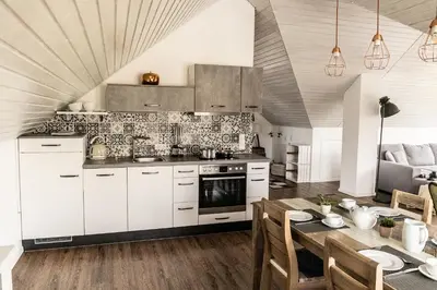 Küche/Küchenzeile in der Unterkunft Ferienwohnung Fichtelblick