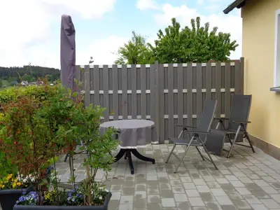 Ein Balkon oder eine Terrasse in der Unterkunft Ferienwohnung Gramalla