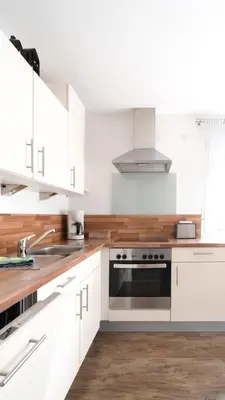 Küche/Küchenzeile in der Unterkunft Ferienwohnung Thiergarten