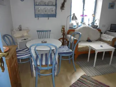 Ein Sitzbereich in der Unterkunft Ferienhaus am Geißnhof