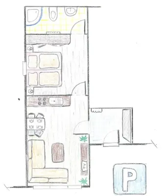 Grundriss der Unterkunft Ferienwohnung Familie Becher Klingenthal Aschberg
