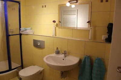 Ein Badezimmer in der Unterkunft Ferienwohnung Familie Becher Klingenthal Aschberg