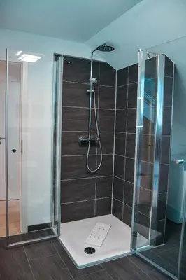 Ein Badezimmer in der Unterkunft Tannenblick-Franken