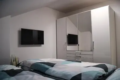 Ein Bett oder Betten in einem Zimmer der Unterkunft Tannenblick-Franken
