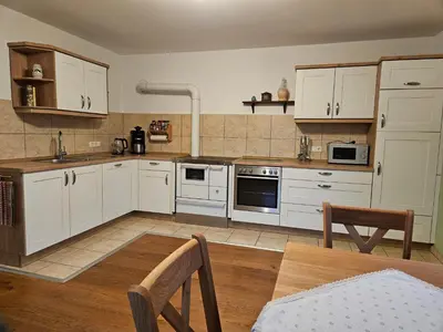 Küche/Küchenzeile in der Unterkunft Ferienwohnung Schindler