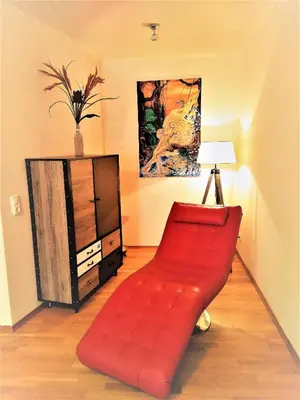 Ein Sitzbereich in der Unterkunft Apartment Hof-Bayern