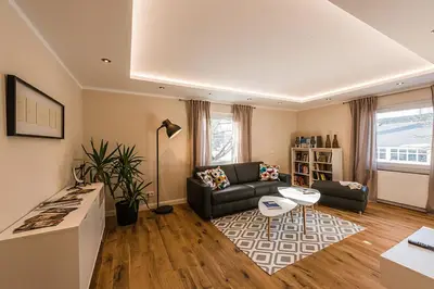 Ein Sitzbereich in der Unterkunft Ferienwohnung Holl