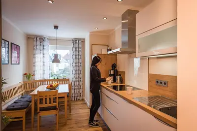 Küche/Küchenzeile in der Unterkunft Ferienwohnung Holl