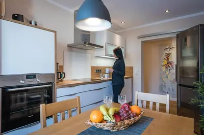 Küche/Küchenzeile in der Unterkunft Ferienwohnung Holl