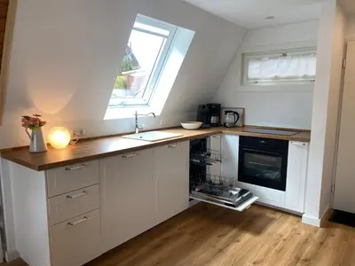 Küche/Küchenzeile in der Unterkunft Ferienhaus am See im Fichtelgebirge