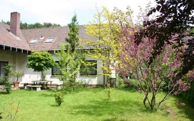 Ein Garten an der Unterkunft Pension Haus zum Schlehenberg