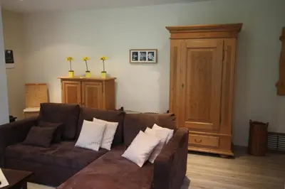Ein Sitzbereich in der Unterkunft Appartementhaus am Fichtelberg
