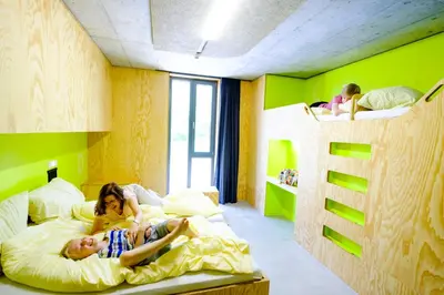 Ein Bett oder Betten in einem Zimmer der Unterkunft Jugendherberge Bayreuth