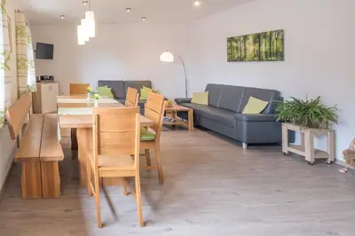 Ein Sitzbereich in der Unterkunft Schelterhof
