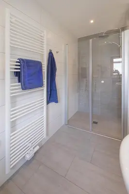 Ein Badezimmer in der Unterkunft Schelterhof